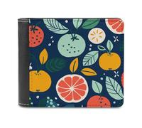 BTCOWZRV Hand Drawn Fruits Slim Wallets for Men Bifold Wallet