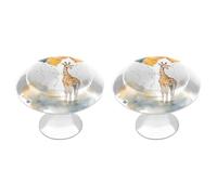 BTCOWZRV Hand Drawn Giraffe 2 Pack Cabinet Knobs Drawer Pulls