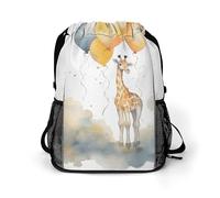 BTCOWZRV Hand Drawn Giraffe Drawstring Backpack, Sports Gym Bag with Bottom Pocket And Mesh Pockets, String Bag for Men Women