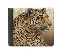 BTCOWZRV Hand Drawn Leopard Slim Wallets for Men Bifold Wallet