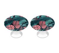 BTCOWZRV Hand Drawn Tropical Leaves 2 Pack Cabinet Knobs Drawer Pulls