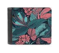 BTCOWZRV Hand Drawn Tropical Leaves Slim Wallets for Men Bifold Wallet