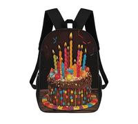 BTCOWZRV Happy Birthday Big Cake Travel Backpack Laptop Backpack 17 Inch