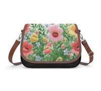BTCOWZRV Happy Flower Shoulder Bag for Women, Handbag with Adjustable Strap & Inner Pocket, Crossbody Bag for Daily Commute Travel