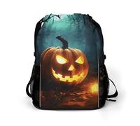 BTCOWZRV Happy Halloween Pumpkins Drawstring Backpack, Sports Gym Bag with Bottom Pocket And Mesh Pockets, String Bag for Men Women