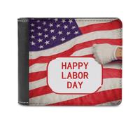 BTCOWZRV Happy Labor Day Slim Wallets for Men Bifold Wallet