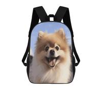 BTCOWZRV Happy Pomeranian Travel Backpack Laptop Backpack 17 Inch | Polyester Carry On Backpack Breathable Adjustable Strap Outdoor Backpack with Side Pockets Casual Daypack for Travel Work