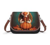 BTCOWZRV Happy Thanksgiving Turkey Shoulder Bag for Women, Handbag with Adjustable Strap & Inner Pocket, Crossbody Bag for Daily Commute Travel