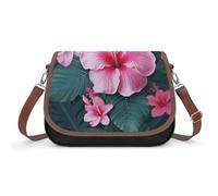 BTCOWZRV Hawaii Pink Flower Shoulder Bag for Women, Handbag with Adjustable Strap & Inner Pocket, Crossbody Bag for Daily Commute Travel