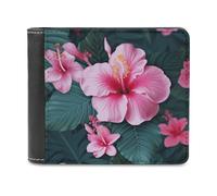 BTCOWZRV Hawaii Pink Flower Slim Wallets for Men Bifold Wallet