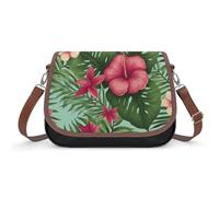 BTCOWZRV Hawaiian Tropical Leaves Flowers Shoulder Bag for Women, Handbag with Adjustable Strap & Inner Pocket, Crossbody Bag for Daily Commute Travel