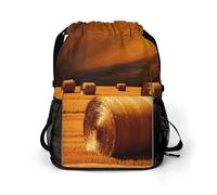 BTCOWZRV Hay Bales Drawstring Backpack, Sports Gym Bag with Bottom Pocket And Mesh Pockets, String Bag for Men Women