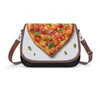 BTCOWZRV Heart Shaped Pizza Shoulder Bag for Women, Handbag with Adjustable Strap & Inner Pocket, Crossbody Bag for Daily Commute Travel