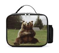 BTCOWZRV Hi Bear Sit on The Lawn Insulated Lunch Bag Lunchbox Cooler Bag