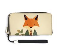 BTCOWZRV Holding A Leaf PU Leather Clutch Wallet for Women, Large Capacity Wristlet Wallet with Zip & Removable Hand Strap