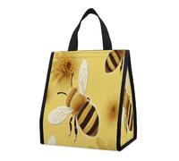 BTCOWZRV Honey Bee2 Foldable Insulated Lunch Bag, Leakproof & Portable Lunch Box, Cooler Bag for Office Picnic Travel