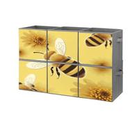 BTCOWZRV Honey Bee2 Storage Cubes, 6 Pack Oxford Fabric Foldable Collapsible Bins with Handles, Cubby Storage Baskets Boxes for Closet Shelves Office Organization