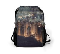 BTCOWZRV Hong Kong Drawstring Backpack, Sports Gym Bag with Bottom Pocket And Mesh Pockets, String Bag for Men Women