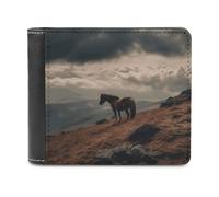 BTCOWZRV Horse Grazing on The Mountain Slim Wallets for Men Bifold Wallet