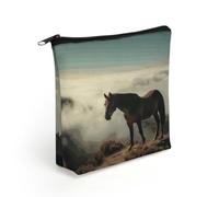 BTCOWZRV Horse on A Misty Mountaintop Makeup Bag Cosmetic Bags Toiletry Bag