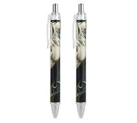 BTCOWZRV Horse Pattern Ballpoint Pens 2 PCS - 0.5mm Retractable Gel Pens with Comfortable Grip, No Bleed Black Ink, Personalized Ball Point Pen Smooth Writing Pens Gift for Men Women