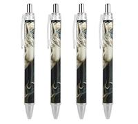BTCOWZRV Horse Pattern Ballpoint Pens 4 PCS - 0.5mm Retractable Gel Pens with Comfortable Grip, No Bleed Black Ink, Personalized Ball Point Pen Smooth Writing Pens Gift for Men Women