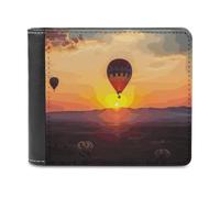 BTCOWZRV Hot Air Balloon Sunset Slim Wallets for Men Bifold Wallet