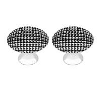 BTCOWZRV Houndstooth Black 2 Pack Cabinet Knobs Drawer Pulls