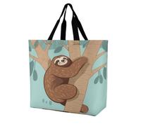 BTCOWZRV Hug Tree Sloth Tote Bag Grocery Shopping Bags Shoulder Bag