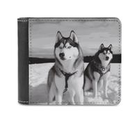 BTCOWZRV Husky Dogs Snow Slim Wallets for Men Bifold Wallet