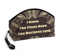 BTCOWZRV I Know The Plans Have You Declares Lord Curved Makeup Bag, Large Capacity PU Leather Cosmetic Bag, Portable Zipper Toiletry Bags for Women