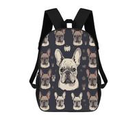 BTCOWZRV I Love French Bulldog Travel Backpack Laptop Backpack 17 Inch | Polyester Carry On Backpack Breathable Adjustable Strap Outdoor Backpack with Side Pockets Casual Daypack for Travel Work