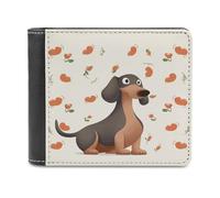 BTCOWZRV I Love My Dog Dachshunds Slim Wallets for Men Bifold Wallet | PU Leather Wallet Travel Wallets with Cash Compartment Portable Pocket Wallet for Husband Dad Boyfriend