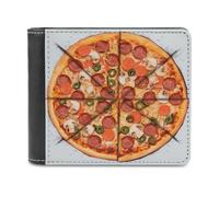 BTCOWZRV I Love Pizza Slim Wallets for Men Bifold Wallet | PU Leather Wallet Travel Wallets with Cash Compartment Portable Pocket Wallet for Husband Dad Boyfriend