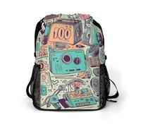 BTCOWZRV I Love The 90s Illustration Drawstring Backpack, Sports Gym Bag with Bottom Pocket And Mesh Pockets, String Bag for Men Women
