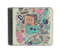 BTCOWZRV I Love The 90s Illustration Slim Wallets for Men Bifold Wallet