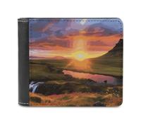 BTCOWZRV Iceland Sunset Slim Wallets for Men Bifold Wallet