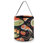 BTCOWZRV Japanese Sushi Shrimp Halloween Candy Bags with Handles Large Reusable Halloween Trick Or Treat Bags Portable Halloween Candy Bucket Goodie Bags for Halloween Party Favors, Style, Style,