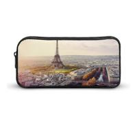 BTCOWZRV Large Pencil Case Aerial View Of Paris Cityscape Pencil Bag Aesthetic Pen Pouch for Women Men Pen Bag Portable Cosmetic Bag Multifunctional Coin Pouch for Office Holiday, style, 22*12*5cm,