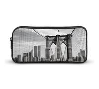 BTCOWZRV Large Pencil Case Brooklyn Bridge Pencil Bag Aesthetic Pen Pouch for Women Men Pen Bag Portable Cosmetic Bag Multifunctional Coin Pouch for Office Holiday, style, 22*12*5cm, Pen Case