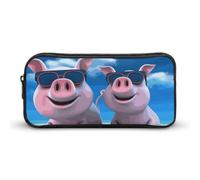 BTCOWZRV Large Pencil Case Funny 3D Piggies Pencil Bag Aesthetic Pen Pouch for Women Men Pen Bag Portable Cosmetic Bag Multifunctional Coin Pouch for Office Holiday, style, 22*12*5cm, Pen Case