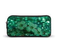 BTCOWZRV Large Pencil Case Green Sparkly Spring Pencil Bag Aesthetic Pen Pouch for Women Men Pen Bag Portable Cosmetic Bag Multifunctional Coin Pouch for Office Holiday, style, 22*12*5cm, Pen Case