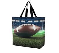 BTCOWZRV Large Reusable Grocery Bag for Women - Foldable Lightweight One Shoulder Bag, Fashion American Football Tote Bag, Washable Casual Handbag for Work Travel Shopping Bag & Gift