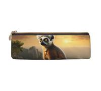 BTCOWZRV Leather Pencil Case for Women Men Monkey on Mountain Pencil Bag with Zipper Pencil Pouch Small Coin Pouch Portable Makeup Bag for Office Holiday Gift