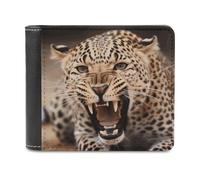BTCOWZRV Leopard Roars Cool Animal Slim Wallets for Men Bifold Wallet