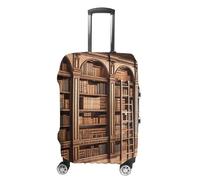 BTCOWZRV Library Bookcase Travel Luggage Cover Dustproof Suitcase Cover Luggage Covers For Suitcase Thicken Elastic Suitcase Protector Washable Baggage Covers Fit 19-32 Inch Luggage, White, XL