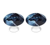 BTCOWZRV Lonely Wolf 2 Pack Cabinet Knobs Drawer Pulls