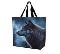 BTCOWZRV Lonely Wolf Tote Bag Grocery Shopping Bags Shoulder Bag