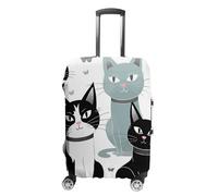 BTCOWZRV Luggage Cover Black And White Cats Suitcase Cover Washable Suitcase Protector Anti-scratch Luggage Cover Suitcase Anti Dirt Covers for Travel Fits 18-32 Inches Trunk, style, M