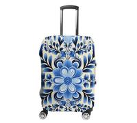 BTCOWZRV Luggage Cover Blue Folk Art Suitcase Cover Washable Suitcase Protector Anti-scratch Luggage Cover Suitcase Anti Dirt Covers for Travel Fits 18-32 Inches Trunk, style, Small